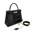 HERMES KELLY 28 RETOURNE BLACK BOX CALF HAND BAG 〇W GHW 90300594 - PURPOSE