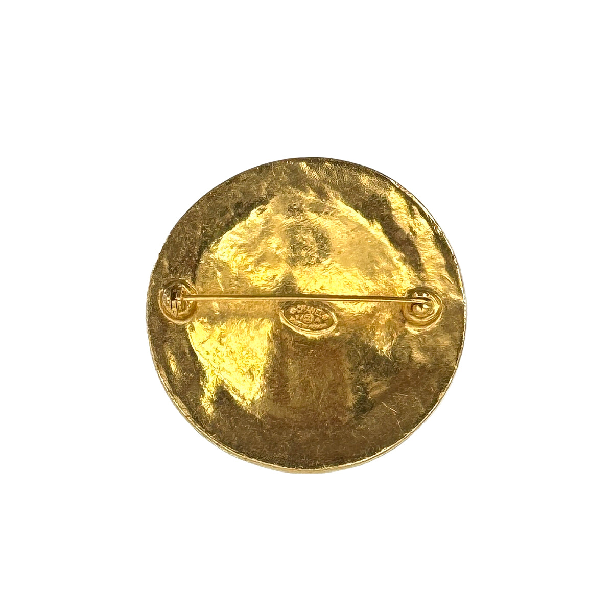 CHANEL VINTAGE COCOMARK BROOCH ROUND GOLD ACCESSORY 94A 90300597