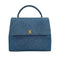 CHANEL VINTAGE TURN LOCK HAND BAG BLUE DENIM CANVAS 90300602 - PURPOSE