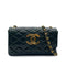 CHANEL VINTAGE BIG COCO CHAIN SHOULDER BAG DARK GREEN LAMB SKIN 90300650