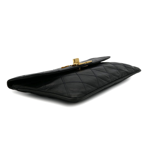 CHANEL VINTAGE BICOLORE CLUTCH BAG BLACK LEATHER 90300850 - PURPOSE