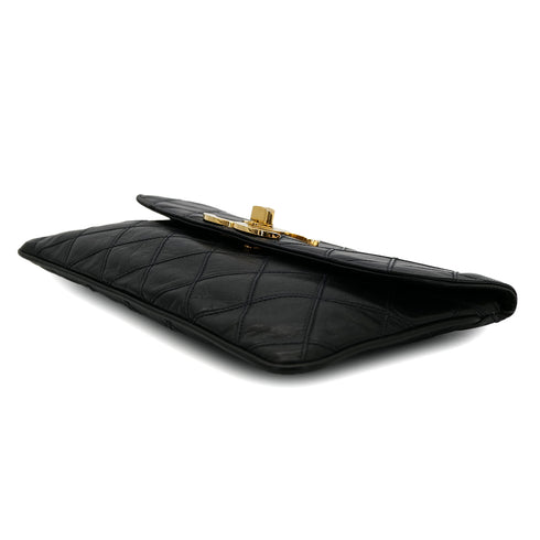 CHANEL VINTAGE BICOLORE CLUTCH BAG BLACK LEATHER 90300850 - PURPOSE