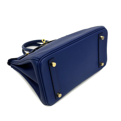 HERMES BIRKIN 25 BLUE SAPHIR SWIFT HAND BAG X GHW 90300851 - PURPOSE