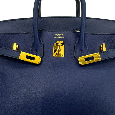 HERMES BIRKIN 25 BLUE SAPHIR SWIFT HAND BAG X GHW 90300851 - PURPOSE
