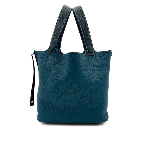 HERMES PICOTIN LOCK CASAQUE MM VERT CYPRES VERT BOSPHORE TAURILLON CLEMENCE HAND BAG Z SHW 90300854 - PURPOSE