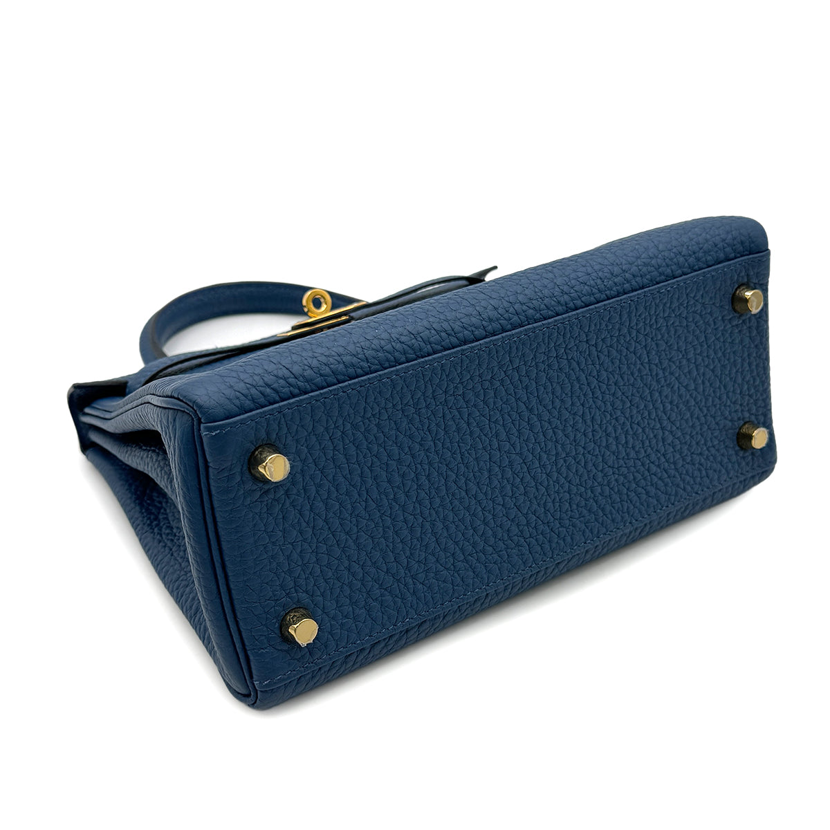 HERMES KELLY 25 RETOURNE DEEP BLUE TOGO HAND SHOULDER BAG D GHW 90300860