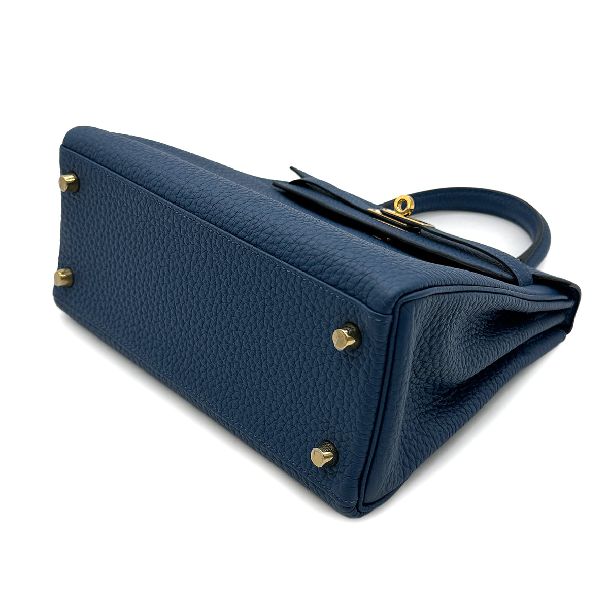 HERMES KELLY 25 RETOURNE DEEP BLUE TOGO HAND SHOULDER BAG D GHW 90300860