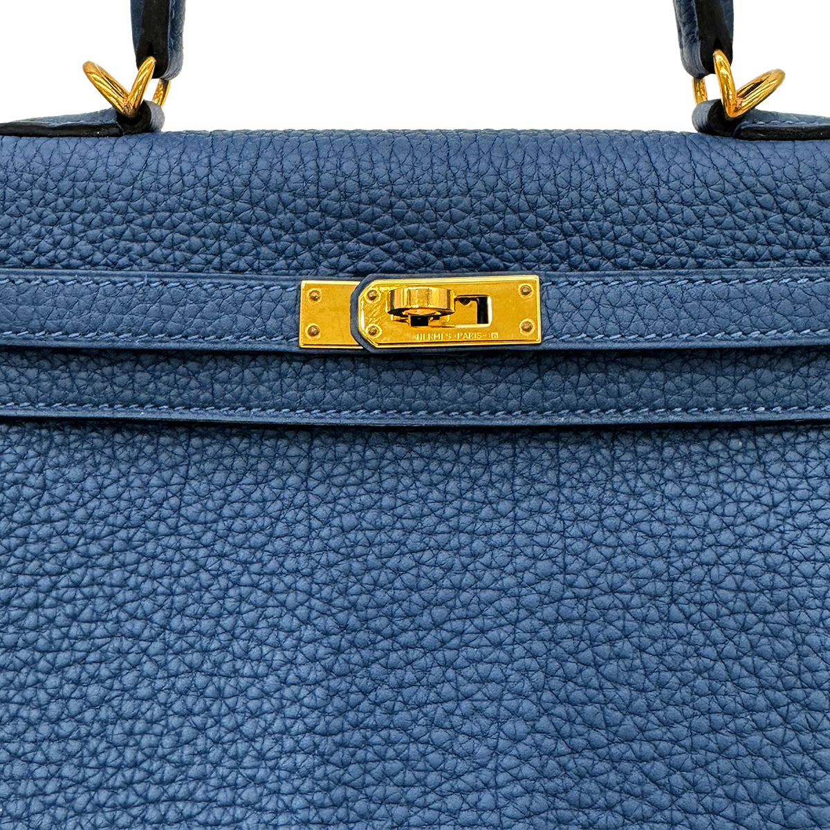 HERMES KELLY 25 RETOURNE DEEP BLUE TOGO HAND SHOULDER BAG D GHW 90300860