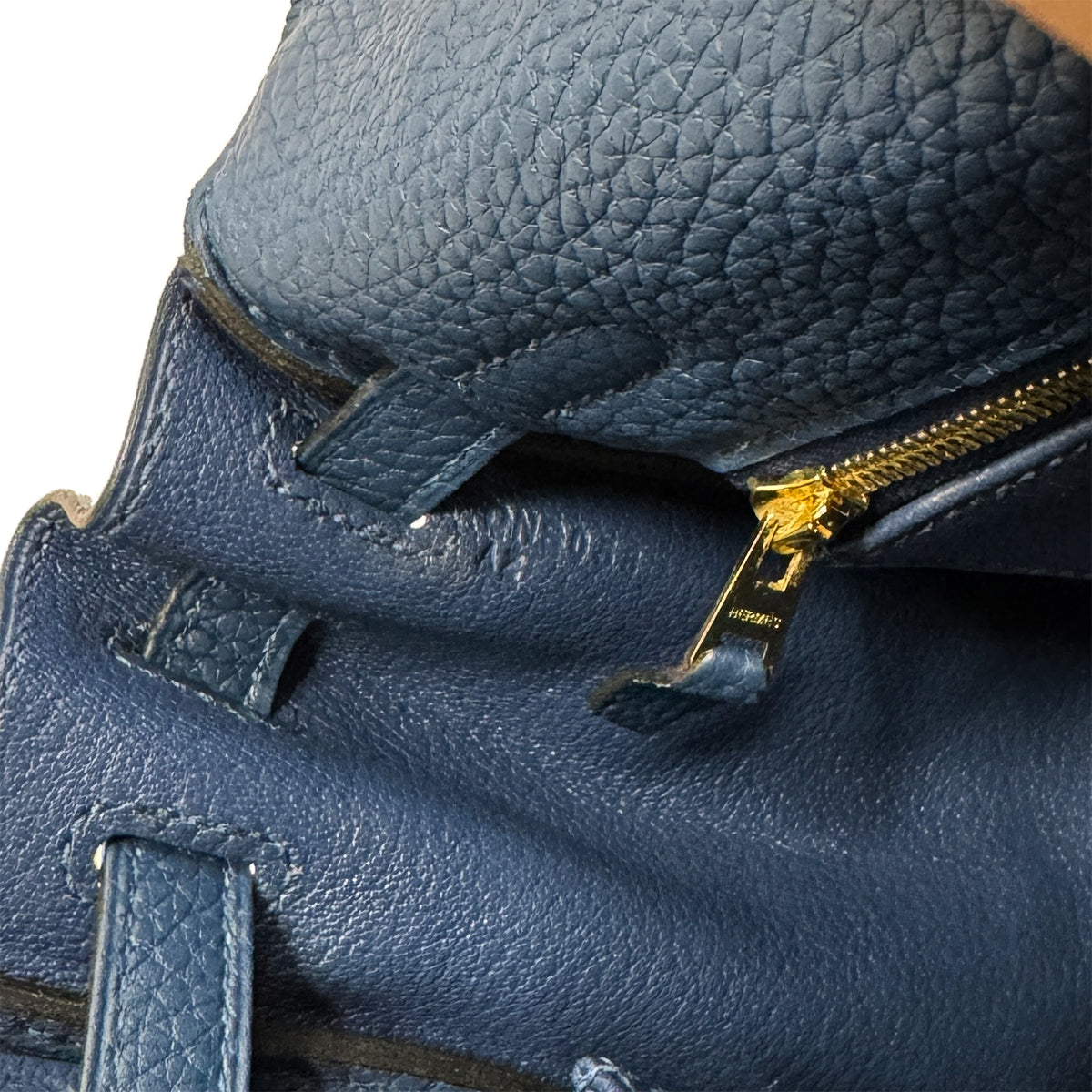 HERMES KELLY 25 RETOURNE DEEP BLUE TOGO HAND SHOULDER BAG D GHW 90300860