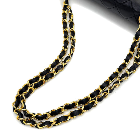 CHANEL VINTAGE CLASSIC FLAP SMALL CHAIN SHOULDER BAG BLACK LAMB SKIN 90300863 - PURPOSE