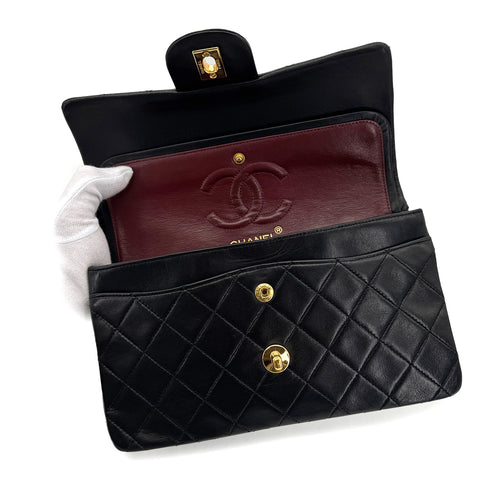 CHANEL VINTAGE CLASSIC FLAP SMALL CHAIN SHOULDER BAG BLACK LAMB SKIN 90300863 - PURPOSE