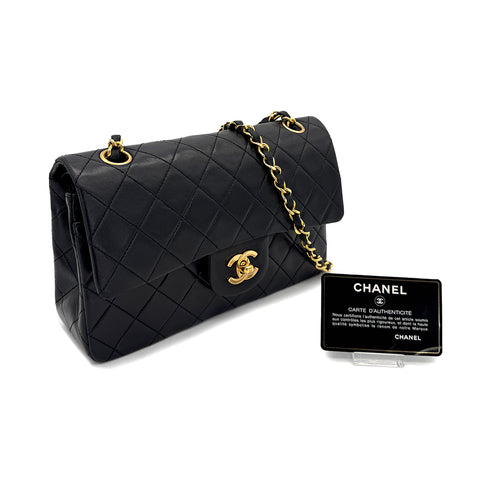 CHANEL VINTAGE CLASSIC FLAP SMALL CHAIN SHOULDER BAG BLACK LAMB SKIN 90300863 - PURPOSE