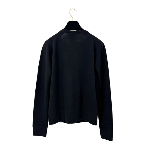 CHANEL COCOMARK LONG SLEEVE TOPS BLACK WHITE CASHMERE 42 01A RTW 90300867