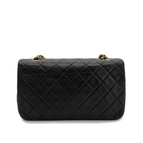 CHANEL VINTAGE FULL FLAP CHAIN SHOULDER BAG BLACK LAMB SKIN 90301010 - PURPOSE