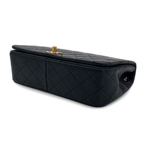 CHANEL VINTAGE FULL FLAP CHAIN SHOULDER BAG BLACK LAMB SKIN 90301010 - PURPOSE