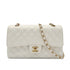 CHANEL VINTAGE CLASSIC FLAP MEDIUM CHAIN SHOULDER BAG WHITE CAVIAR SKIN 90301011 - PURPOSE