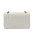 CHANEL VINTAGE CLASSIC FLAP MEDIUM CHAIN SHOULDER BAG WHITE CAVIAR SKIN 90301011 - PURPOSE