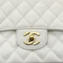 CHANEL VINTAGE CLASSIC FLAP MEDIUM CHAIN SHOULDER BAG WHITE CAVIAR SKIN 90301011 - PURPOSE