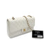 CHANEL VINTAGE CLASSIC FLAP MEDIUM CHAIN SHOULDER BAG WHITE CAVIAR SKIN 90301011 - PURPOSE