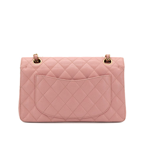 CHANEL VINTAGE CLASSIC FLAP SMALL CHAIN SHOULDER BAG PINK CAVIAR SKIN 90301012 - PURPOSE