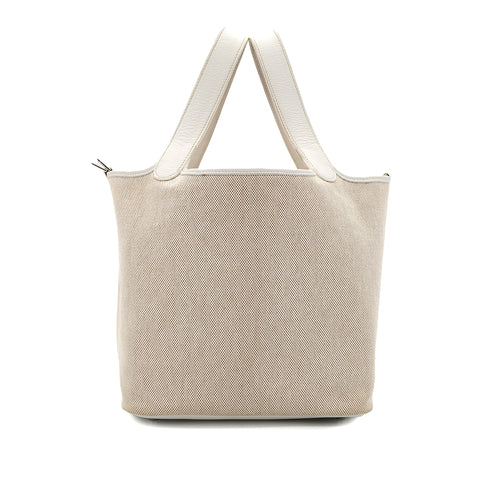 HERMES PICOTIN MM WHITE NATUREL TOILE H EVERCOLOR HAND BAG □K SHW 90301017 - PURPOSE
