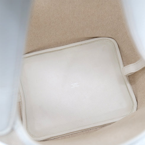HERMES PICOTIN MM WHITE NATUREL TOILE H EVERCOLOR HAND BAG □K SHW 90301017 - PURPOSE