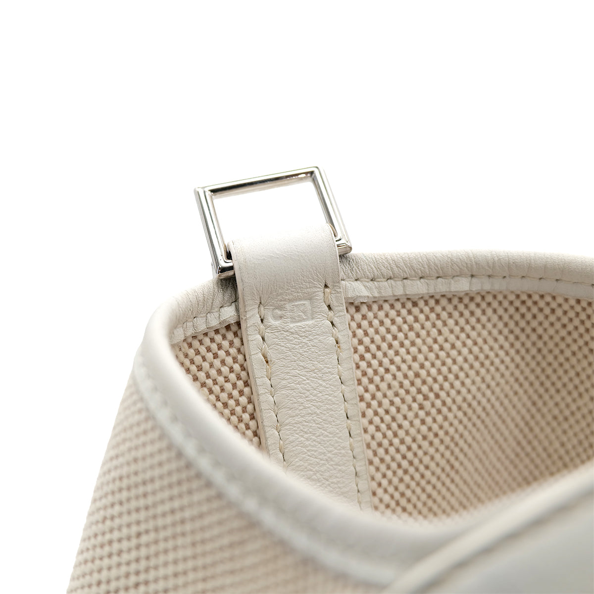 HERMES PICOTIN MM WHITE NATUREL TOILE H EVERCOLOR HAND BAG □K SHW 90301017