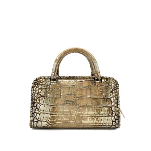 LOEWE AMAZONA MINI HAND BAG GOLD CROCODILE 90301031 - PURPOSE
