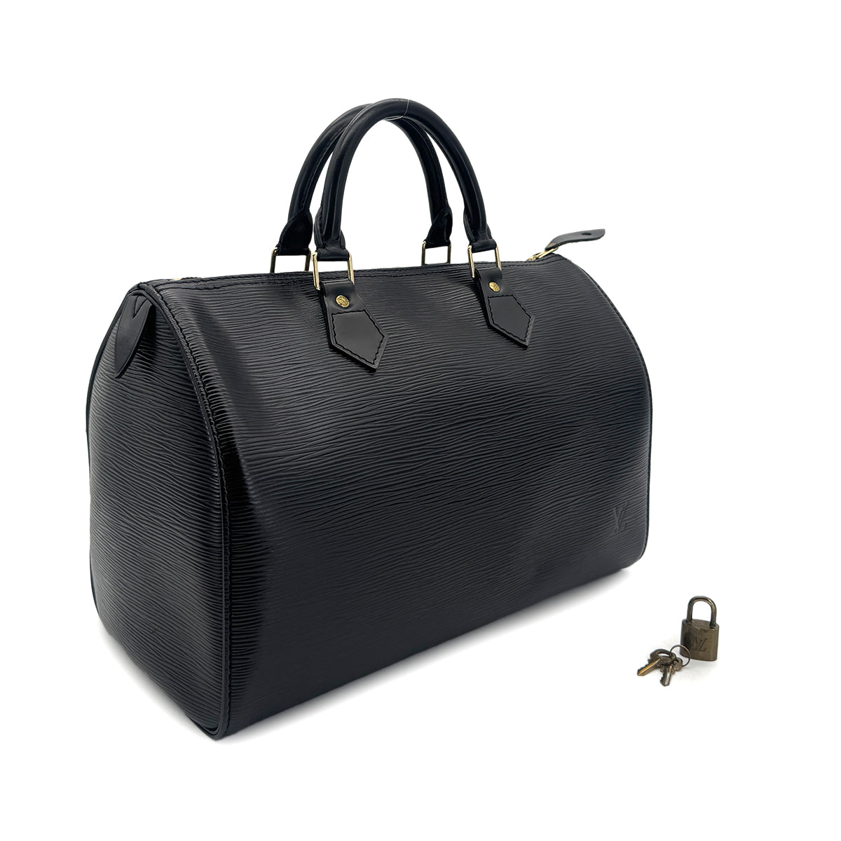 LOUIS VUITTON EPI SPEEDY 30 HAND BAG NOIR LEATHER M59022 90301084