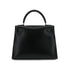 HERMES KELLY 28 SELLIER BLACK BOX CALF HAND SHOULDER BAG 〇U GHW 90301089 - PURPOSE