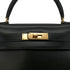 HERMES KELLY 28 SELLIER BLACK BOX CALF HAND SHOULDER BAG 〇U GHW 90301089 - PURPOSE