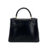 HERMES KELLY 28 SELLIER BLACK BOXCALF HAND SHOULDER BAG 〇Y GHW 90301093 - PURPOSE