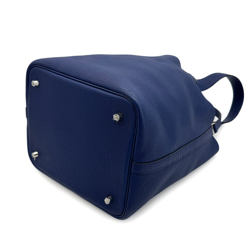 HERMES PICOTIN LOCK MM BLUE ENCRE TAURILLON CLEMENCE HAND BAG D 90301099 - PURPOSE