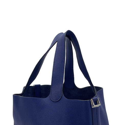 HERMES PICOTIN LOCK MM BLUE ENCRE TAURILLON CLEMENCE HAND BAG D 90301099 - PURPOSE