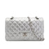 CHANEL CLASSIC FLAP MEDIUM CHAIN SHOULDER BAG SILVER LAMB SKIN 90301104 - PURPOSE
