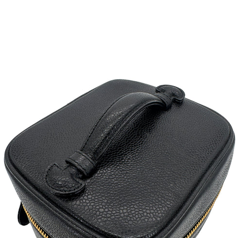 CHANEL VINTAGE VANITY HAND BAG BLACK CAVIAR SKIN 90301106 - PURPOSE