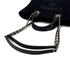 CHANEL DEAUVILLE MM CHAIN TOTE BAG BLACK CANVAS LEATHER 90301107 - PURPOSE