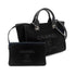 CHANEL DEAUVILLE MM CHAIN TOTE BAG BLACK CANVAS LEATHER 90301107 - PURPOSE