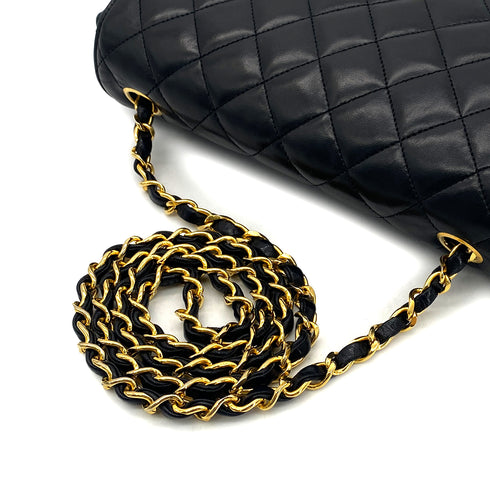 CHANEL VINTAGE MATELASSE BIG COCO CHAIN SHOULDER BAG BLACK LAMB SKIN 90301108 - PURPOSE