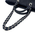 CHANEL DEAUVILLE GM CHAIN TOTE BAG NAVY CANVAS LEATHER 90301111 - PURPOSE