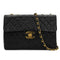 CHANEL VINTAGE MAXI MATELASSE 34 CHAIN SHOULDER BAG BLACK LAMB SKIN 90301112 - PURPOSE