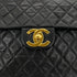 CHANEL VINTAGE MAXI MATELASSE 34 CHAIN SHOULDER BAG BLACK LAMB SKIN 90301112 - PURPOSE