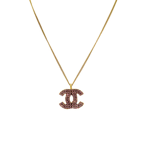 CHANEL NECKLACE COCOMARK RHINESTONE PINK ACCESSORY 02P 90301116 - PURPOSE