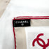 CHANEL COCOMARK SCARF BEIGE WHITE RED SILK 90301122 - PURPOSE