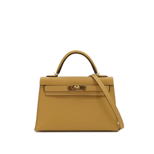 HERMES KELLY MINI 2 PAILLE VEAU EPSOM HAND SHOULDER BAG K GHW 90301625 - PURPOSE