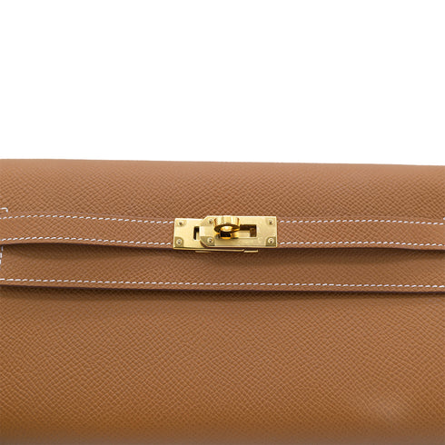 HERMES KELLY TO GO GOLD VEAU EPSOM WALLET SHOULDER BAG W GHW 90301627 - PURPOSE