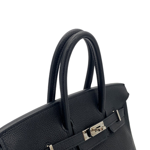 HERMES BIRKIN 25 BLACK TOGO HAND BAG □L SHW 90301630 - PURPOSE