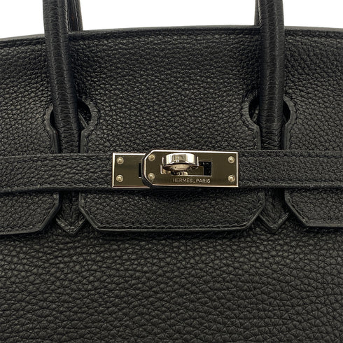 HERMES BIRKIN 25 BLACK TOGO HAND BAG □L SHW 90301630 - PURPOSE