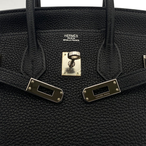 HERMES BIRKIN 25 BLACK TOGO HAND BAG □L SHW 90301630 - PURPOSE