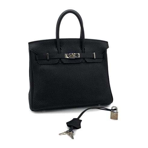 HERMES BIRKIN 25 BLACK TOGO HAND BAG □L SHW 90301630 - PURPOSE